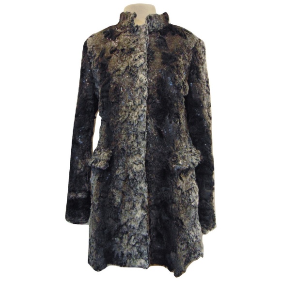 Stevie Mac New York Jackets & Blazers - Stevie Mac faux fur and sequin designer coat Sz 4